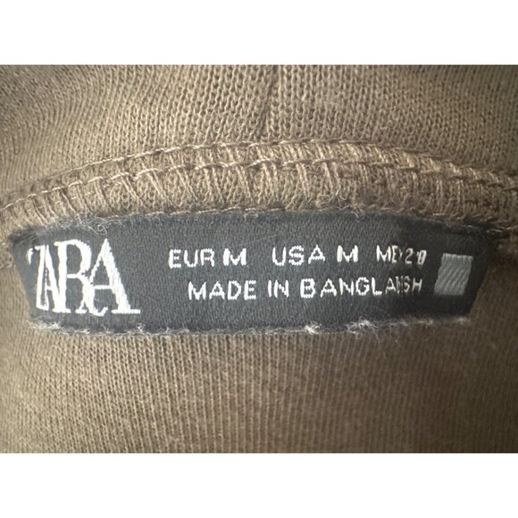 2/$30 ZARA Medium Deep V-Neck Khaki Green Cotton Blend Top - Picture 4 of 13